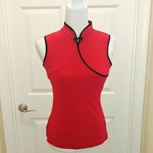 Papaya red Asian top
